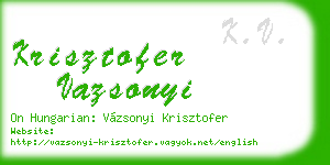 krisztofer vazsonyi business card