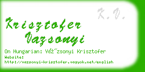 krisztofer vazsonyi business card